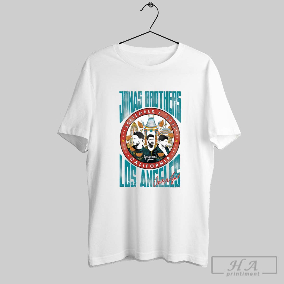 Official Jonas Brothers California Los Angeles One Night Unisex T-shirt, Sweatshirt, Hoodie, Long Sleeve Tee - T-Shirt, Sweatshirt, Hoodie