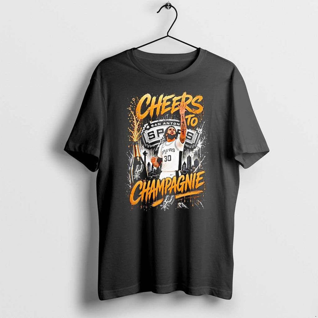 Official Julian Champagnie Cheers To Champagnie San Antonio Spurs Player T Shirts Unisex T-shirt, Sweatshirt, Hoodie, Long Sleeve Tee - T-Shirt, Sweatshirt, Hoodie