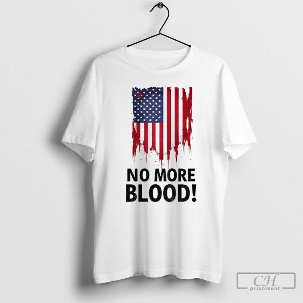 Official Justice For Charlie Kirk No More Blood Paint Mark American Flag Shirt Unisex T-shirt, Sweatshirt, Hoodie, Long Sleeve Tee - T-Shirt, Sweatshirt, Hoodie