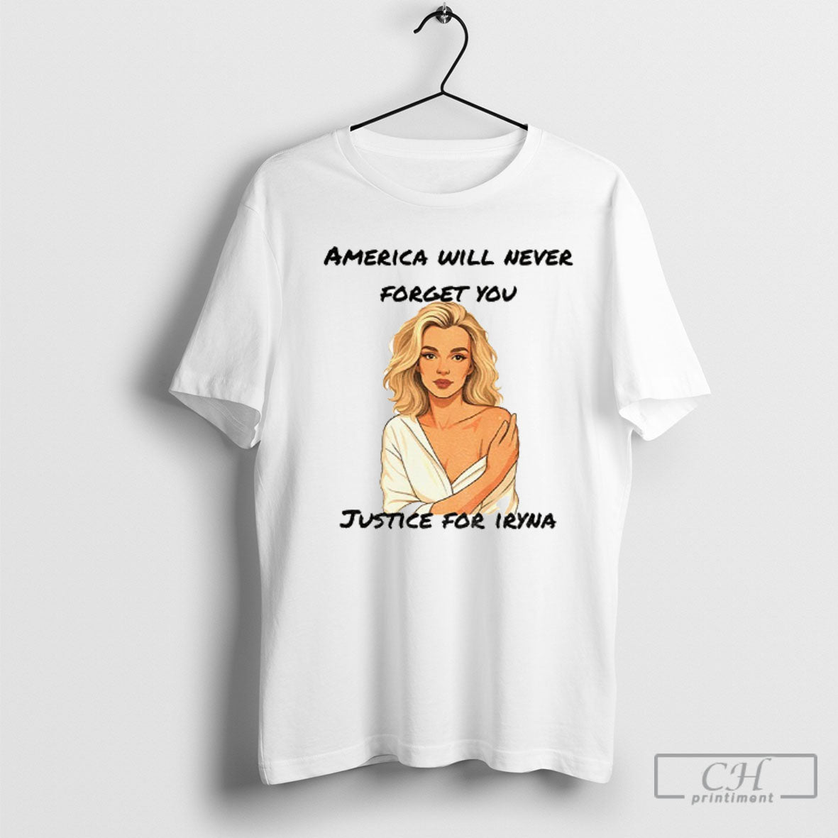 Official Justice For Iryna Zarutska America Will Never Forget You Shirt Unisex T-shirt, Sweatshirt, Hoodie, Long Sleeve Tee - T-Shirt, Sweatshirt, Hoodie
