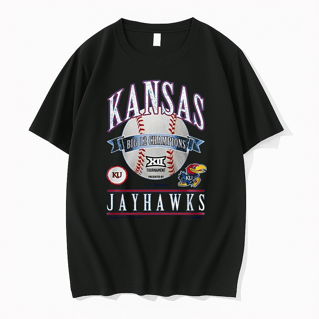 Official Kansas Jayhawks 2026 Big 12 Baseball Tournament Champions 1 T Shirts Unisex T-shirt, Sweatshirt, Hoodie, Long Sleeve Tee - T-Shirt, Sweatshirt, Hoodie