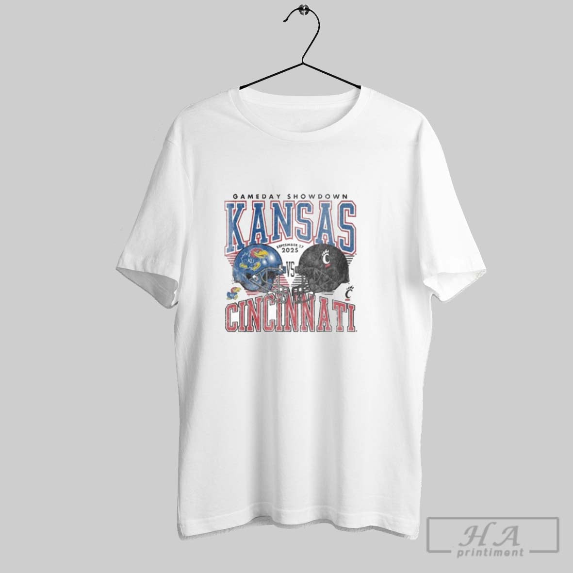Official Kansas Jayhawks Vs Cincinnati Bearcats 2025 Gameday Showdown Unisex T-shirt, Sweatshirt, Hoodie, Long Sleeve Tee - T-Shirt, Sweatshirt, Hoodie