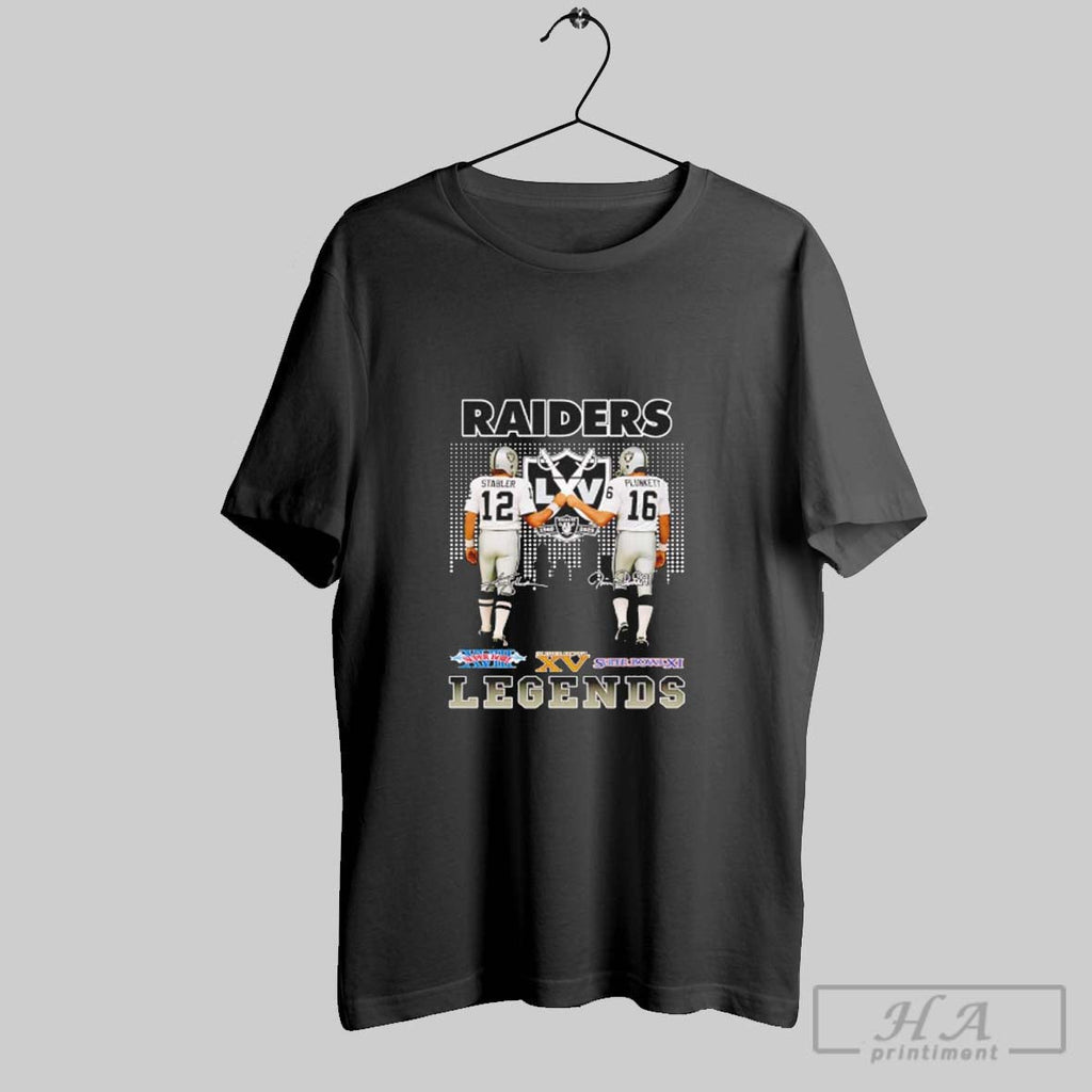Official Ken Stabler And Jim Plunkett Oakland Raiders Legends Signature Unisex T-shirt, Sweatshirt, Hoodie, Long Sleeve Tee - T-Shirt, Sweatshirt, Hoodie