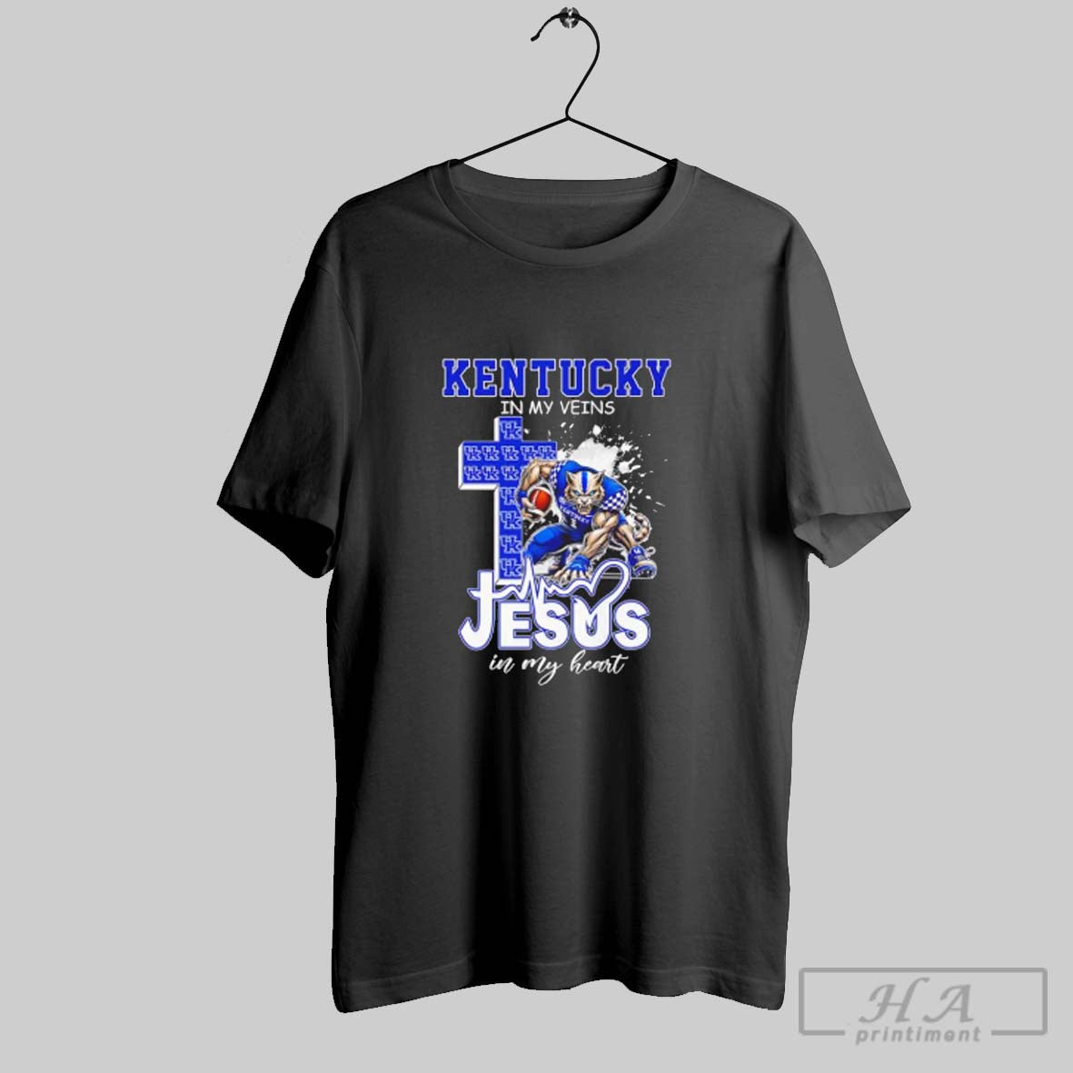 Official Kentucky Wildcats In My Veins And Jesus In My Heart Christian Football Lover Unisex T-shirt, Sweatshirt, Hoodie, Long Sleeve Tee - T-Shirt, Sweatshirt, Hoodie