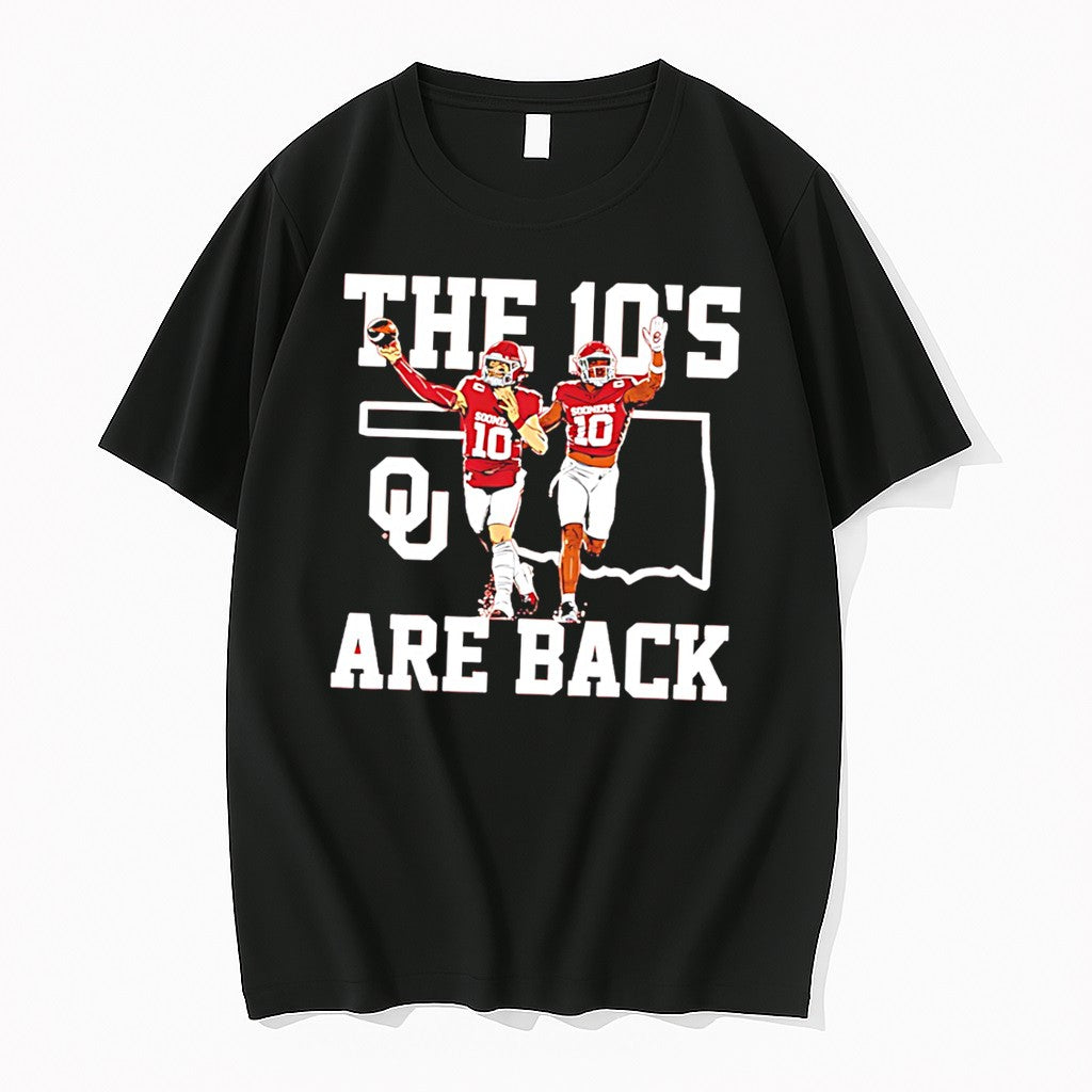 Official Kip Lewis And John Mateer The 10s Are Back Oklahoma Football Tee T Shirts Unisex T-shirt, Sweatshirt, Hoodie, Long Sleeve Tee - T-Shirt, Sweatshirt, Hoodie
