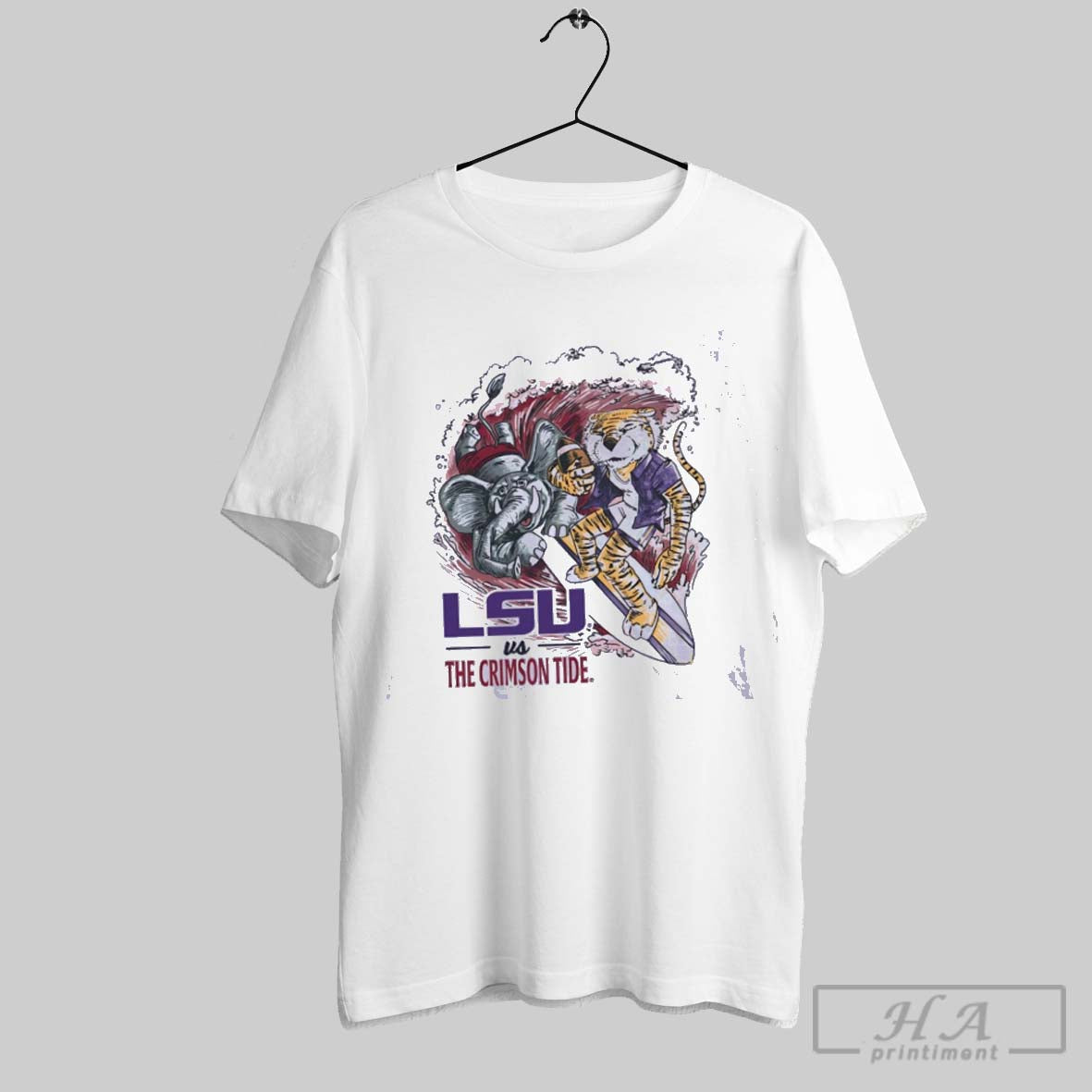 Official Lsu Vs Alabama Game Day 2025 Mascot Wave Unisex T-shirt, Sweatshirt, Hoodie, Long Sleeve Tee - T-Shirt, Sweatshirt, Hoodie
