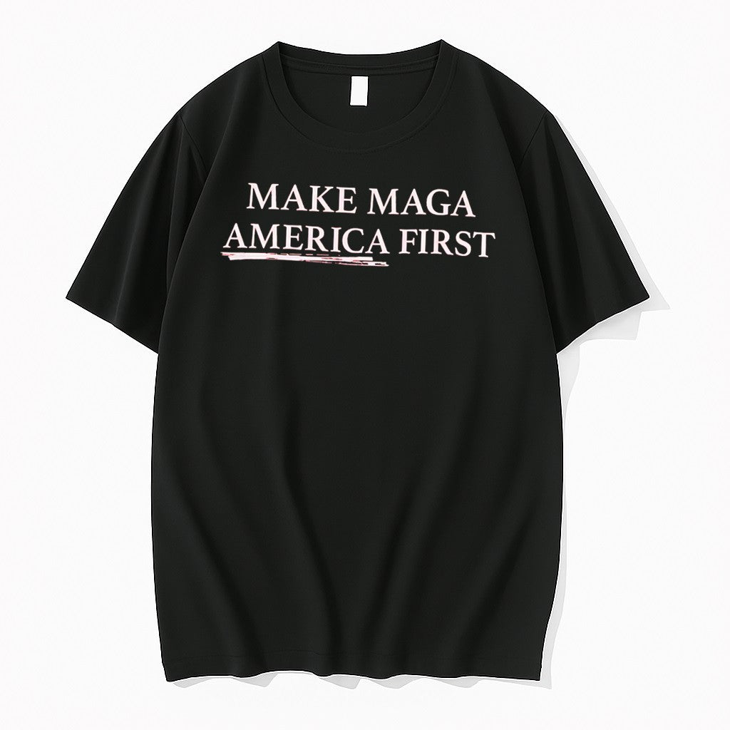 Official Make Maga America First Text Tee T Shirts Jpg Unisex T-shirt, Sweatshirt, Hoodie, Long Sleeve Tee - T-Shirt, Sweatshirt, Hoodie