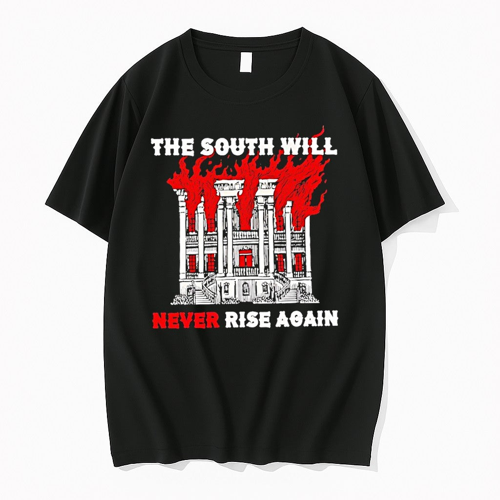 Official Mansion Fire The South Will Never Rise Again T Shirts Jpg Unisex T-shirt, Sweatshirt, Hoodie, Long Sleeve Tee - T-Shirt, Sweatshirt, Hoodie