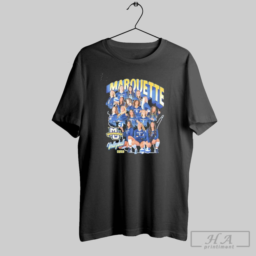 Official Marquette Volleyball 2025 26 Team Collage Unisex T-shirt, Sweatshirt, Hoodie, Long Sleeve Tee - T-Shirt, Sweatshirt, Hoodie