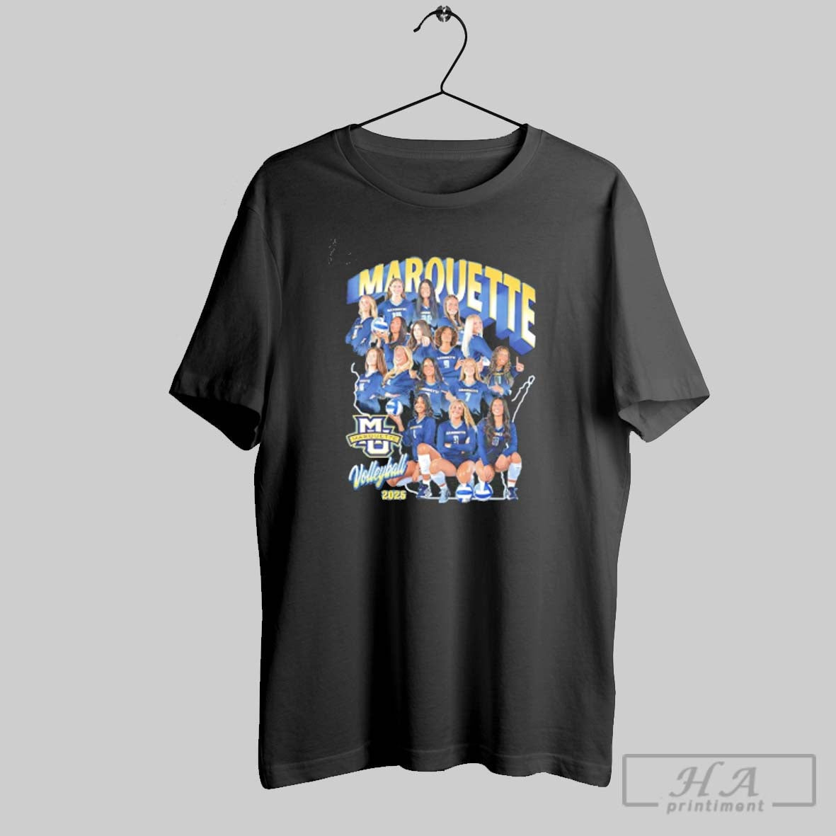 Official Marquette Volleyball 2025 26 Team Collage Unisex T-shirt, Sweatshirt, Hoodie, Long Sleeve Tee - T-Shirt, Sweatshirt, Hoodie