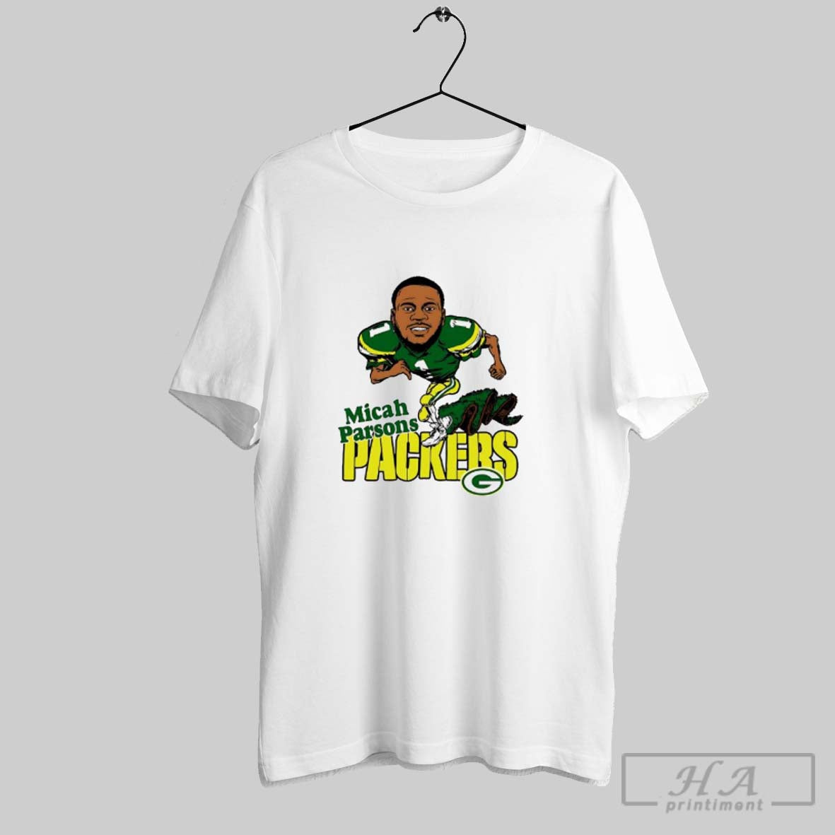 Official Micah Parsons Green Bay Packers Football Homage Bighead Caricature Player Graphic - T-Shirt, Sweatshirt, Hoodie