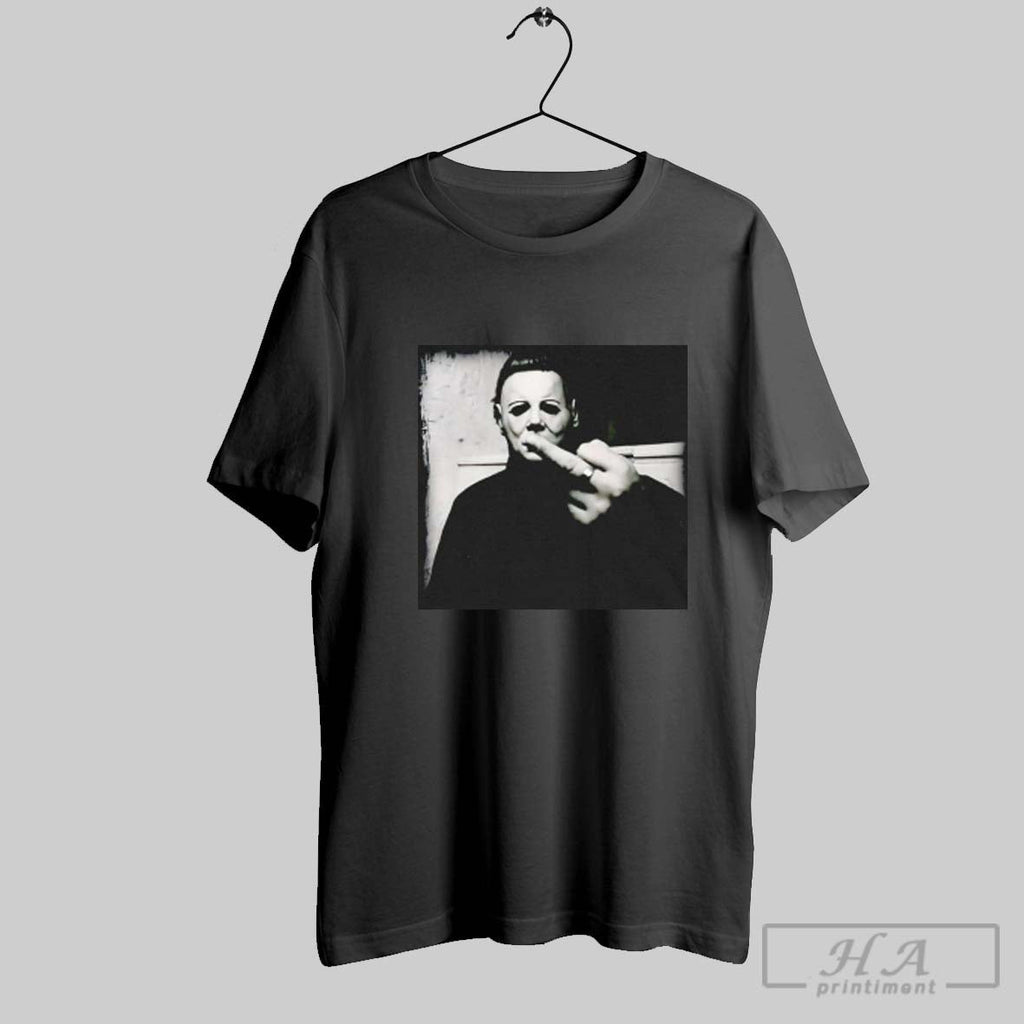 Official Michael Myers Middle Finger Unisex T-shirt, Sweatshirt, Hoodie, Long Sleeve Tee - T-Shirt, Sweatshirt, Hoodie