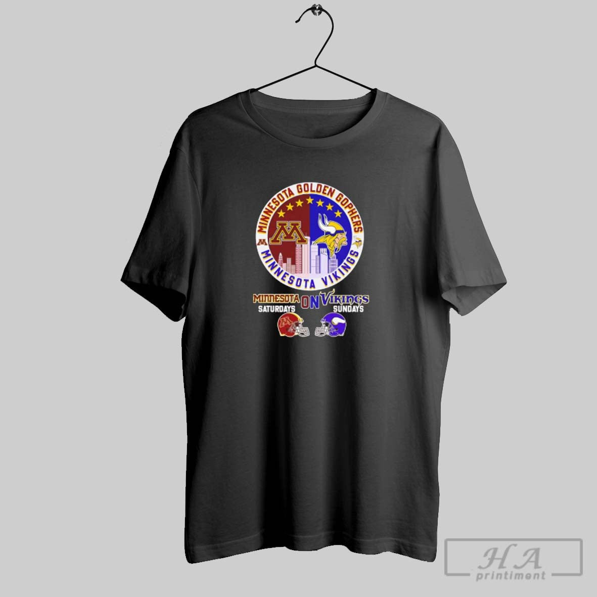 Official Minnesota Golden Gophers On Sturdays And Minnesota Vikings On Sundays Football Unisex T-shirt, Sweatshirt, Hoodie, Long Sleeve Tee - T-Shirt, Sweatshirt, Hoodie