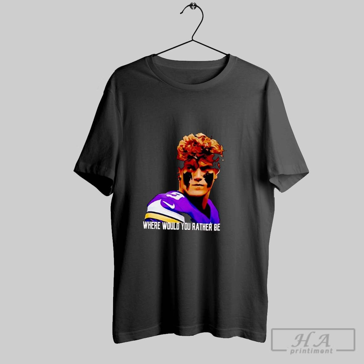 Official Minnesota Vikings Jj Mccarthy Where Would You Rather Be Posters Black Unisex T-shirt, Sweatshirt, Hoodie, Long Sleeve Tee - T-Shirt, Sweatshirt, Hoodie