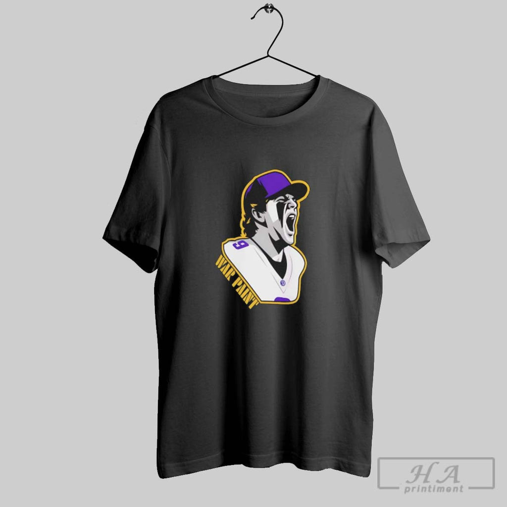 Official Minnesota Vikings War Paint Fooball Player Number 9 Graphic Unisex T-shirt, Sweatshirt, Hoodie, Long Sleeve Tee - T-Shirt, Sweatshirt, Hoodie