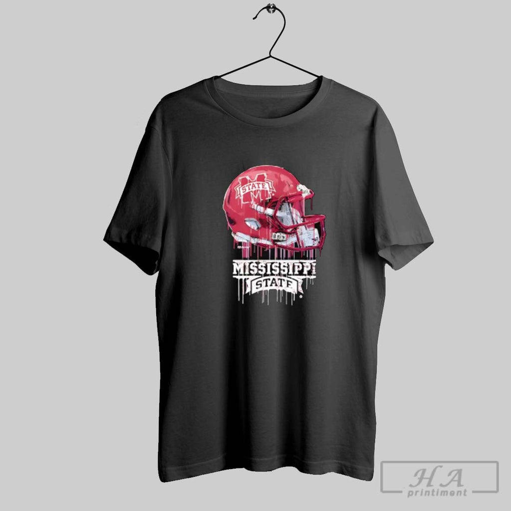 Official Mississippi State Bulldogs Dripping Football Helmet Unisex T-shirt, Sweatshirt, Hoodie, Long Sleeve Tee - T-Shirt, Sweatshirt, Hoodie
