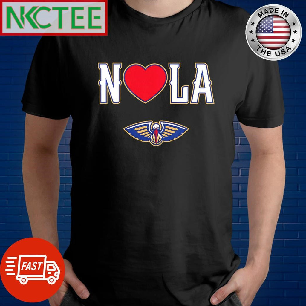 Official N heart LA New Orleans Pelicans shirt Unisex T-shirt, Sweatshirt, Hoodie, Long Sleeve Tee - T-Shirt, Sweatshirt, Hoodie