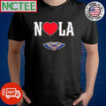 Official N heart LA New Orleans Pelicans shirt Unisex T-shirt, Sweatshirt, Hoodie, Long Sleeve Tee - T-Shirt, Sweatshirt, Hoodie