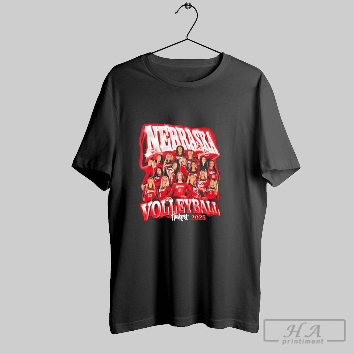 Official Nebraska Huskers Volleyball Team 2025 Collage Unisex T-shirt, Sweatshirt, Hoodie, Long Sleeve Tee - T-Shirt, Sweatshirt, Hoodie