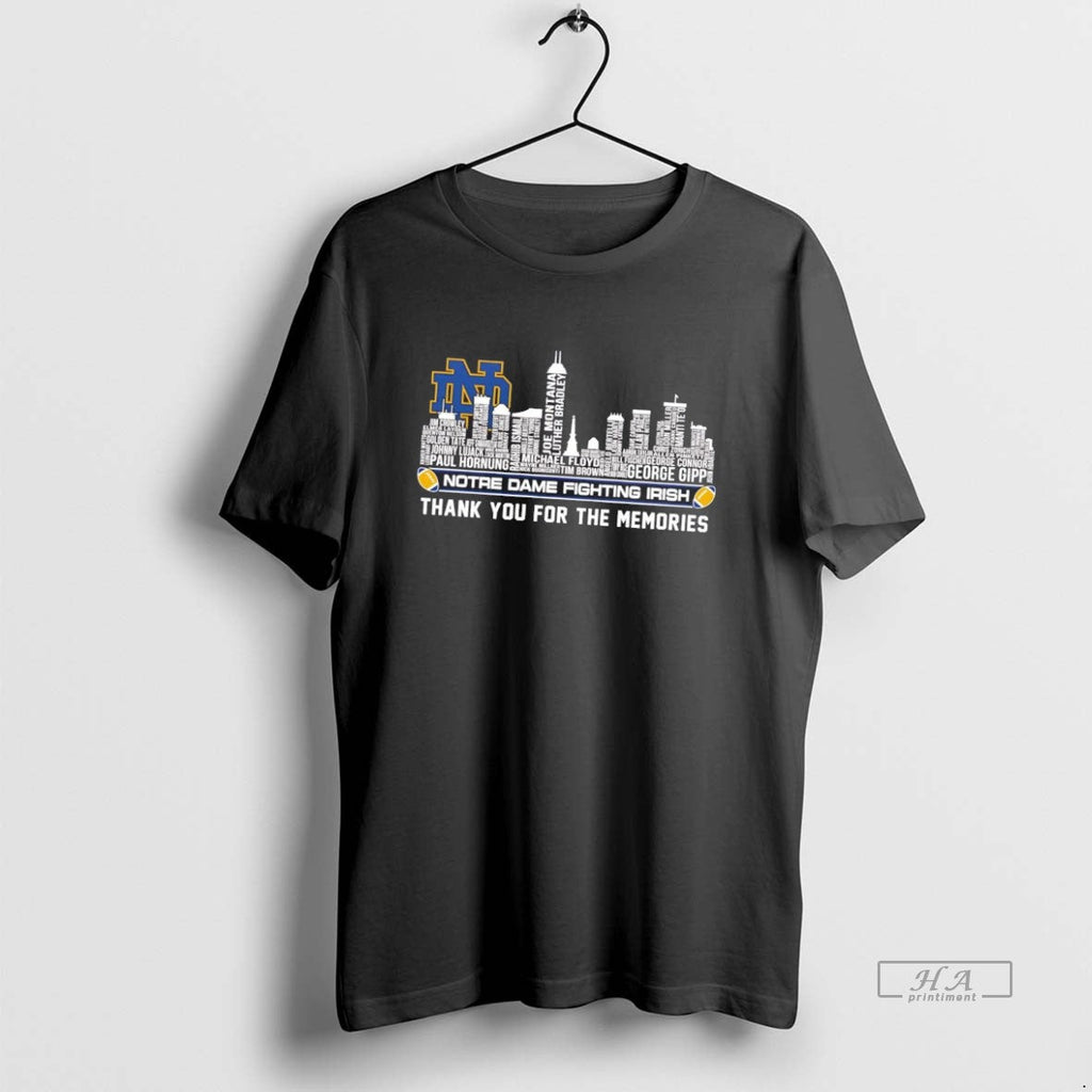Official Notre Dame Fighting Irish City Players Names Thank You Memories T-Shirts, Hoodie, Sweatshirt - T-Shirt, Sweatshirt, Hoodie