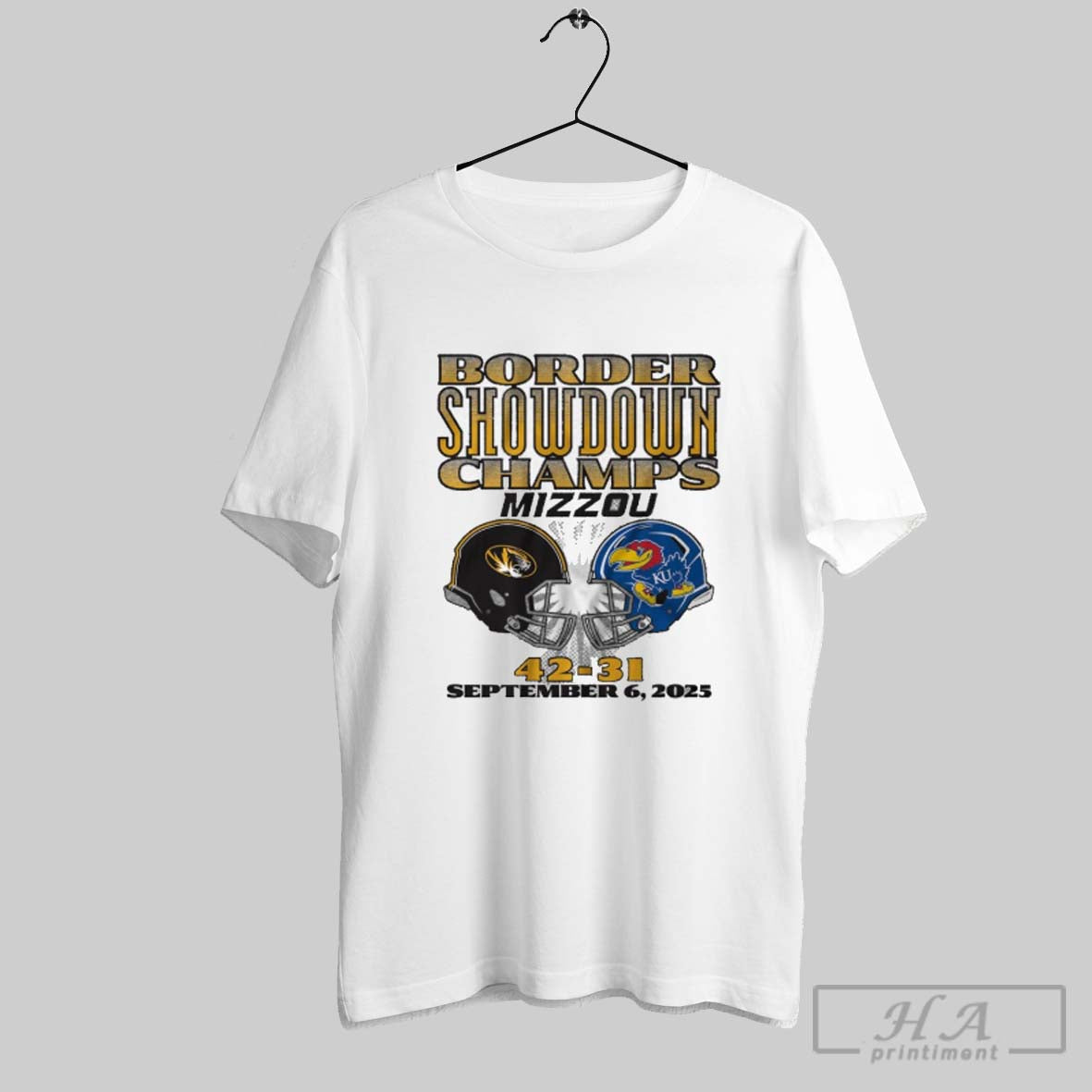 Official Official Missouri Tigers Vs Kansas Jayhawks 42 31 September 6 2025 Border Showdown Champs - T-Shirt, Sweatshirt, Hoodie