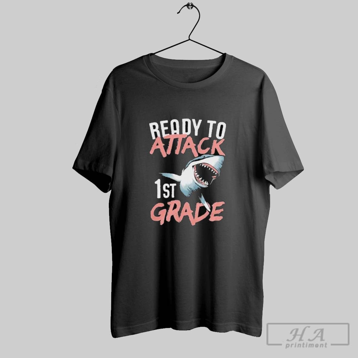 Official Official Ready To Attack 1st Grade Shark Shirts Unisex T-shirt, Sweatshirt, Hoodie, Long Sleeve Tee - T-Shirt, Sweatshirt, Hoodie