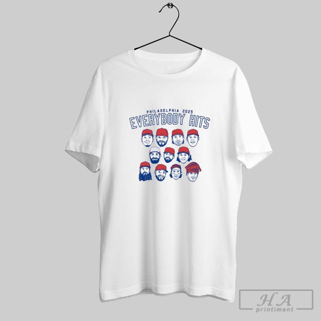 Official Philadelphia Phillies 2025 Everybody Hits Shirt Unisex T-shirt, Sweatshirt, Hoodie, Long Sleeve Tee - T-Shirt, Sweatshirt, Hoodie