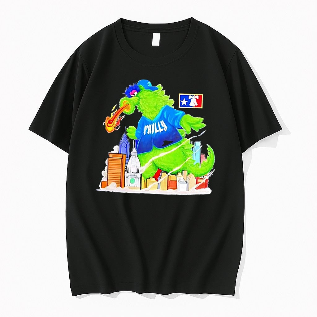 Official Philadelphia Phillies Phanatic Mascot X Godzilla Black T Shirts Jpg Unisex T-shirt, Sweatshirt, Hoodie, Long Sleeve Tee - T-Shirt, Sweatshirt, Hoodie