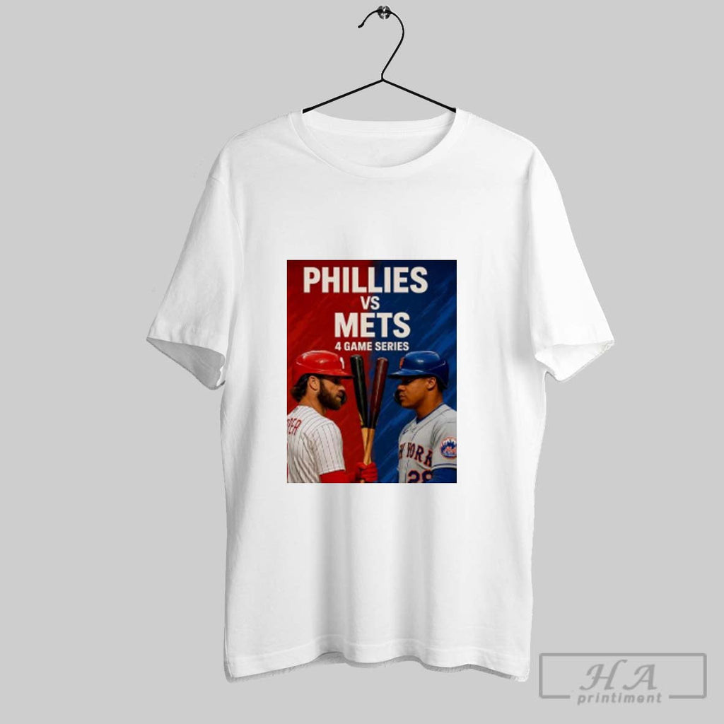 Official Philadelphia Phillies Vs New York Mets Mlb 4 Game Series Unisex T-shirt, Sweatshirt, Hoodie, Long Sleeve Tee - T-Shirt, Sweatshirt, Hoodie
