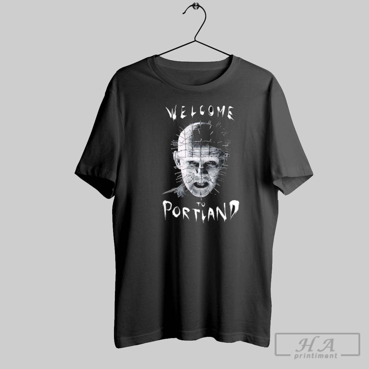 Official Pinhead Hellraiser Welcome To Portland Halloween Unisex T-shirt, Sweatshirt, Hoodie, Long Sleeve Tee - T-Shirt, Sweatshirt, Hoodie