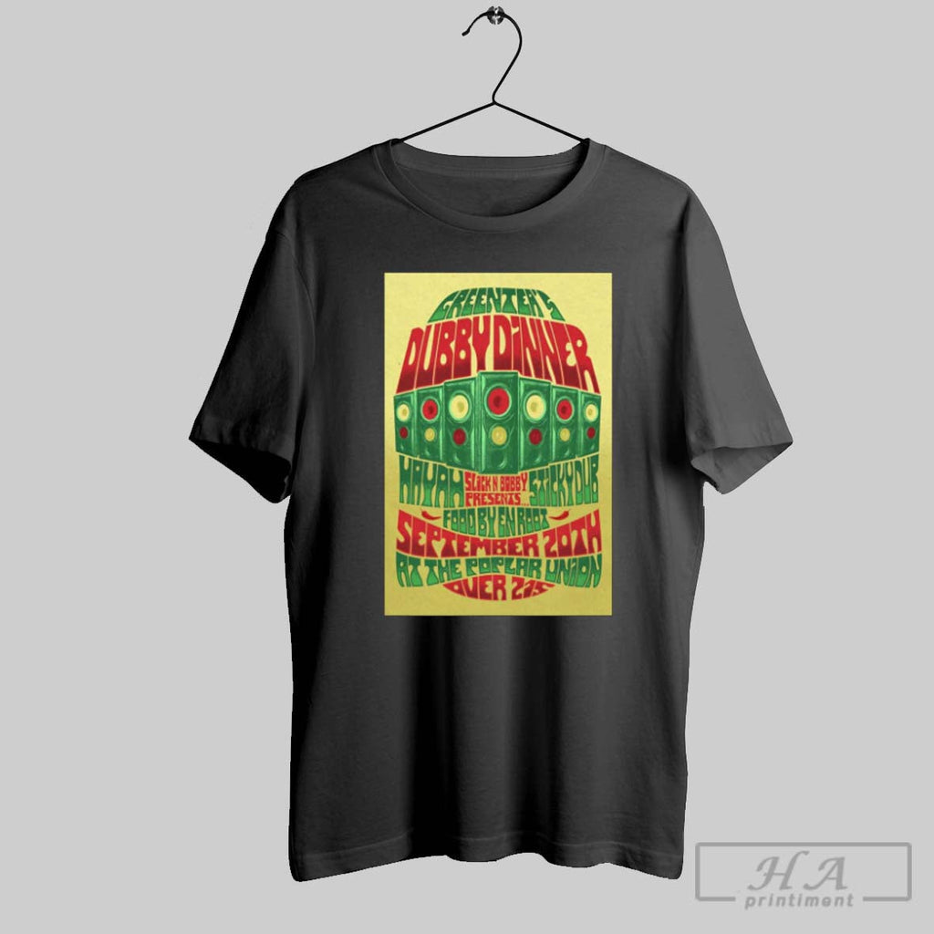 Official Poster Greenteas Dubby Dinner Fall Tour September 2025 Poplar Union London Unisex T-shirt, Sweatshirt, Hoodie, Long Sleeve Tee - T-Shirt, Sweatshirt, Hoodie