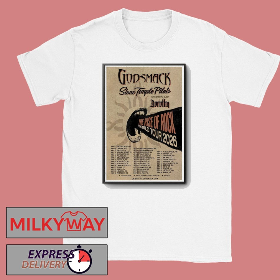 Poster MAY 7 2026 Daytona Beach, FL Godsmack TOUR shirt Unisex T-shirt, Sweatshirt, Hoodie, Long Sleeve Tee - T-Shirt, Sweatshirt, Hoodie