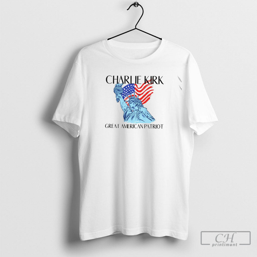 Official Pray For Charlie Kirk Great American Patriot Flag Shirt Unisex T-shirt, Sweatshirt, Hoodie, Long Sleeve Tee - T-Shirt, Sweatshirt, Hoodie