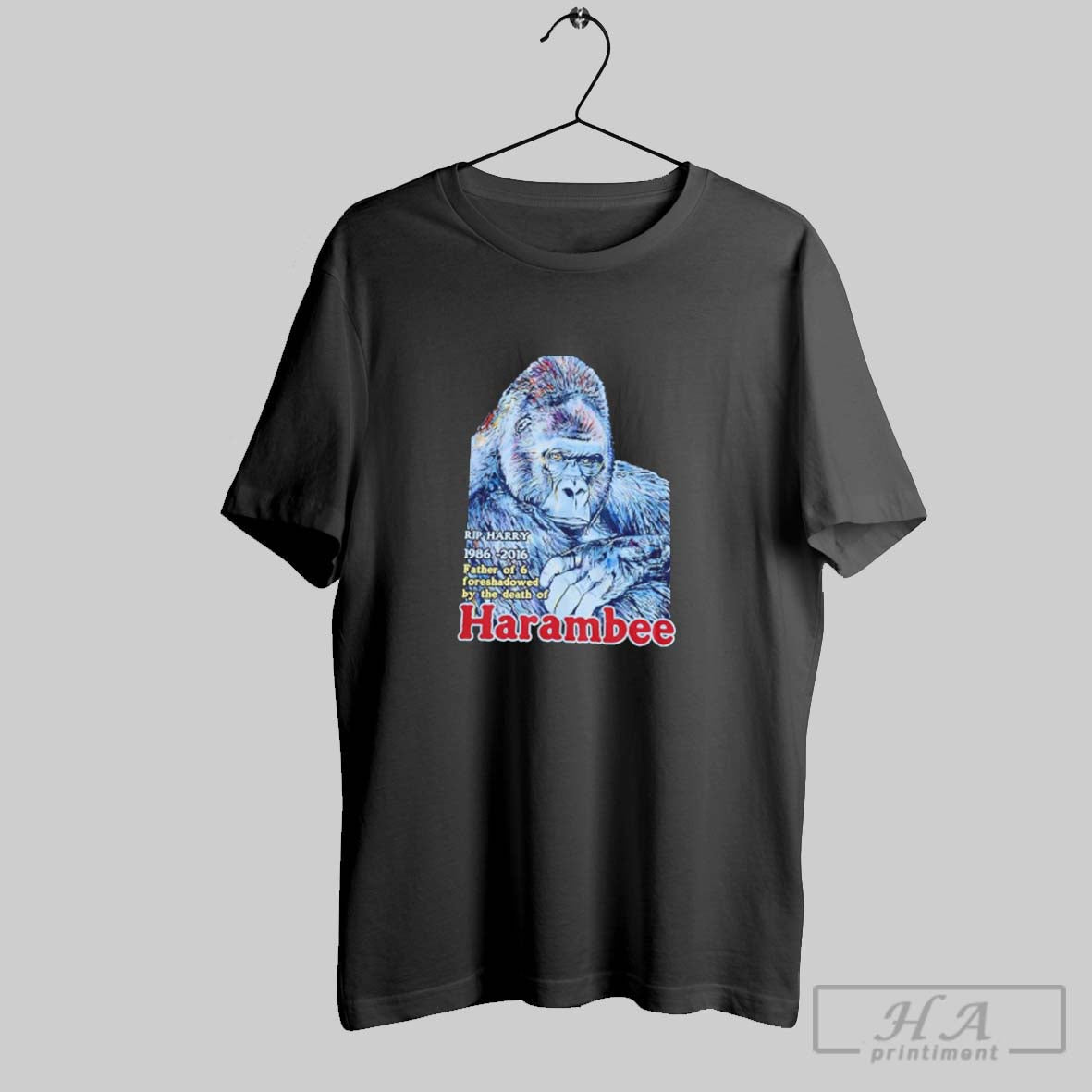 Official Rip Harry 1986 2016 Father Of 6 Foreshadowed By Death Of Harambee Unisex T-shirt, Sweatshirt, Hoodie, Long Sleeve Tee - T-Shirt, Sweatshirt, Hoodie