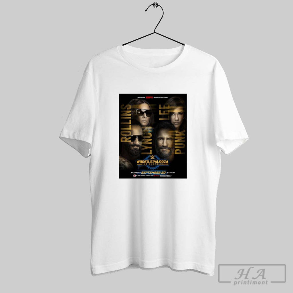Official Rollins Lynch Lee Punk Wrestlepalooza Indianapolis Saturday September 20 Espn Poster - T-Shirt, Sweatshirt, Hoodie