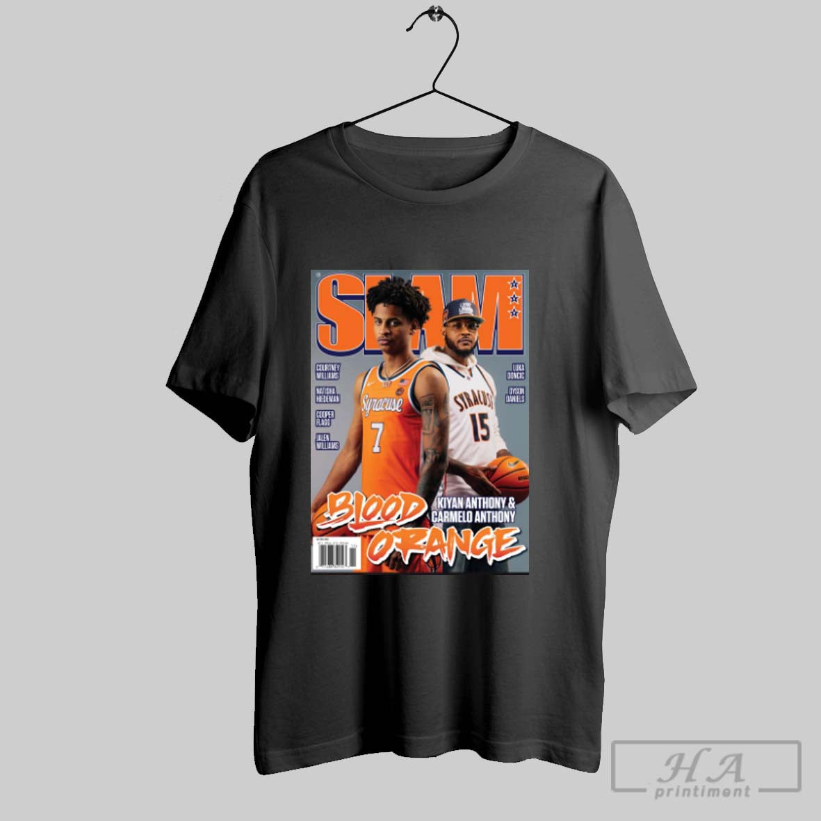 Official Slam Blood Orange Kiyan Anthony And Carmelo Anthony Syracuse Orange Basketball Ncaa Poster Tee - T-Shirt, Sweatshirt, Hoodie