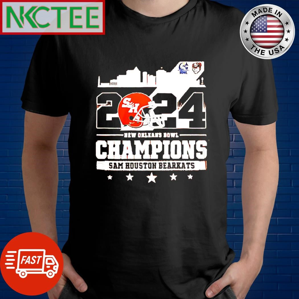 Official Sam Houston Bearkats vs New Orleans Bowl Champions 2024 helmet shirt Unisex T-shirt, Sweatshirt, Hoodie, Long Sleeve Tee - T-Shirt, Sweatshirt, Hoodie
