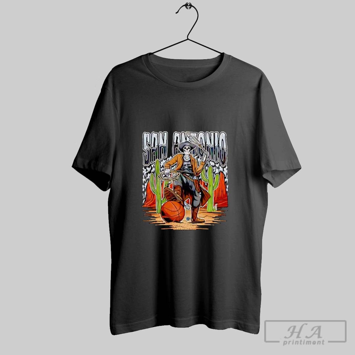 Official San Antonio Skeleton Cowboy Holding Lasso And Basketball Posters Black Unisex T-shirt, Sweatshirt, Hoodie, Long Sleeve Tee - T-Shirt, Sweatshirt, Hoodie