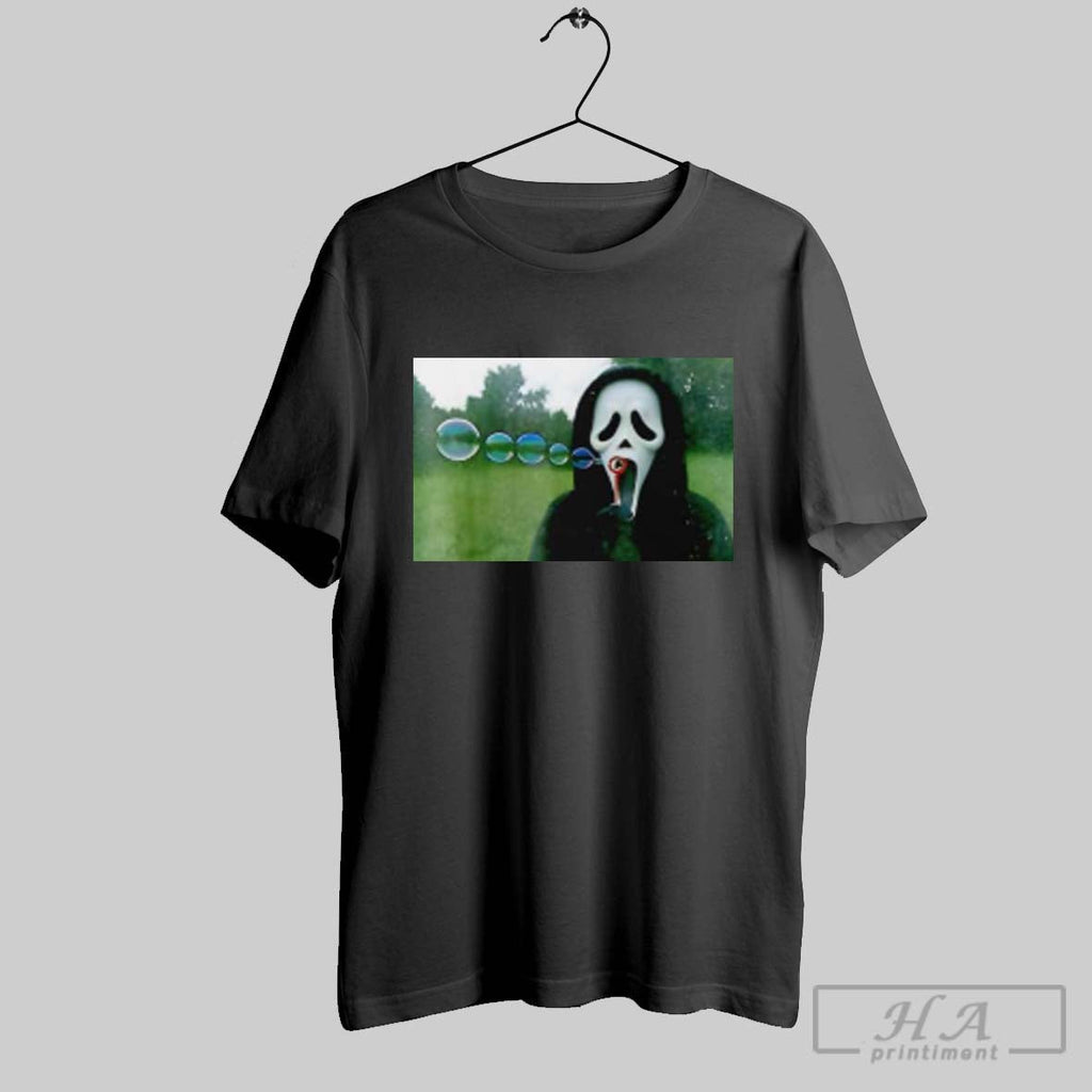 Official Scary Face Blowing Bubbles Funny Horror Halloween Meme Unisex T-shirt, Sweatshirt, Hoodie, Long Sleeve Tee - T-Shirt, Sweatshirt, Hoodie