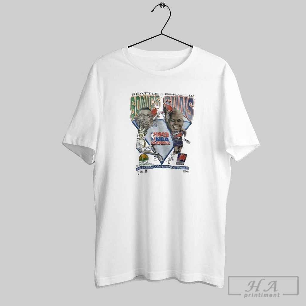 Official Seattle Sonics Vs Phoenix Suns 1993 Nba Western Conference Finals Unisex T-shirt, Sweatshirt, Hoodie, Long Sleeve Tee - T-Shirt, Sweatshirt, Hoodie