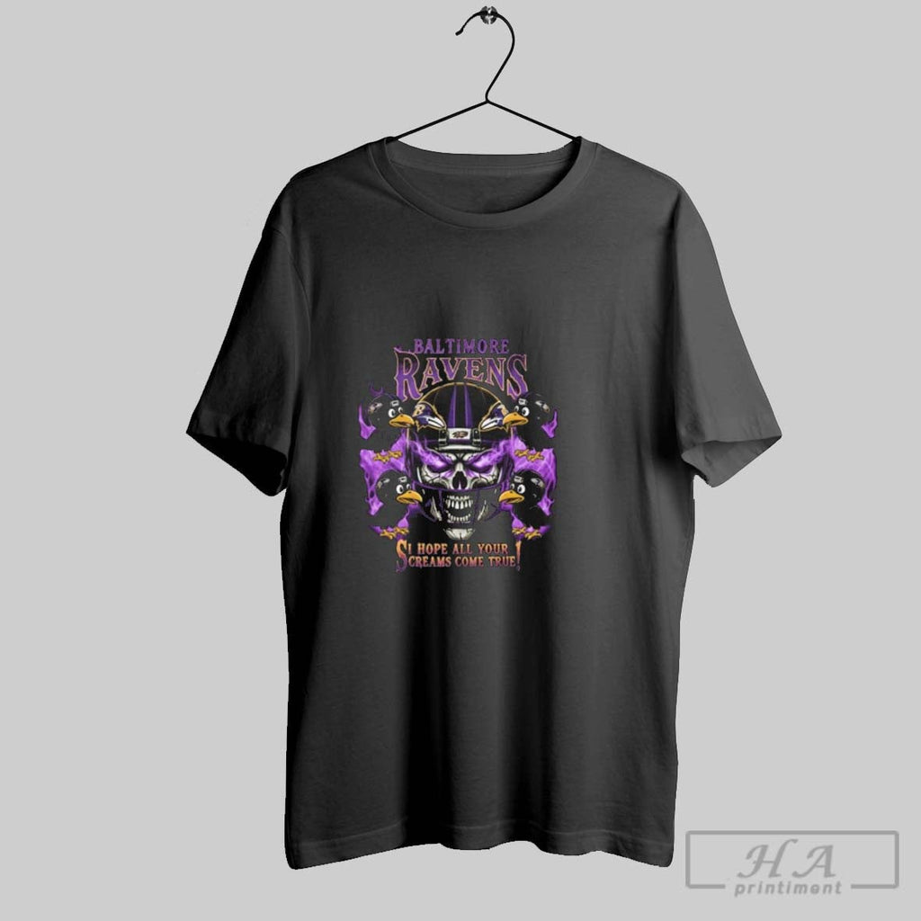 Official Skull X Baltimore Ravens I Hope All Your Dreams Come True Sweater Unisex T-shirt, Sweatshirt, Hoodie, Long Sleeve Tee - T-Shirt, Sweatshirt, Hoodie