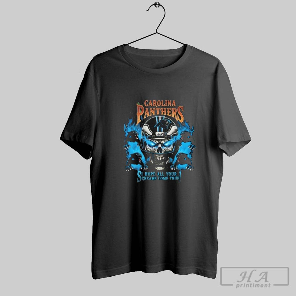 Official Skull X Carolina Panthers I Hope All Your Dreams Come True Sweater Unisex T-shirt, Sweatshirt, Hoodie, Long Sleeve Tee - T-Shirt, Sweatshirt, Hoodie