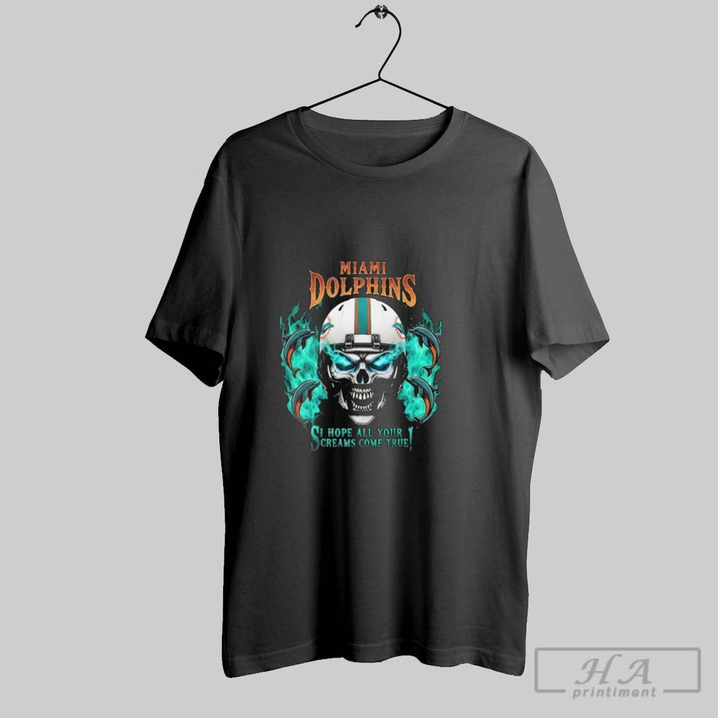 Official Skull X Miami Dolphins I Hope All Your Screams Come True Sweater Unisex T-shirt, Sweatshirt, Hoodie, Long Sleeve Tee - T-Shirt, Sweatshirt, Hoodie