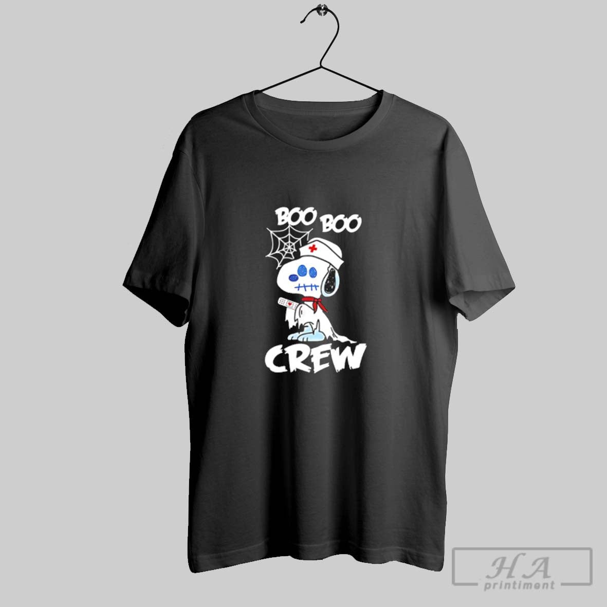 Official Snooy The Peanuts X Boo Boo Crew Nurse Ghost Halloween Cartoon Unisex T-shirt, Sweatshirt, Hoodie, Long Sleeve Tee - T-Shirt, Sweatshirt, Hoodie