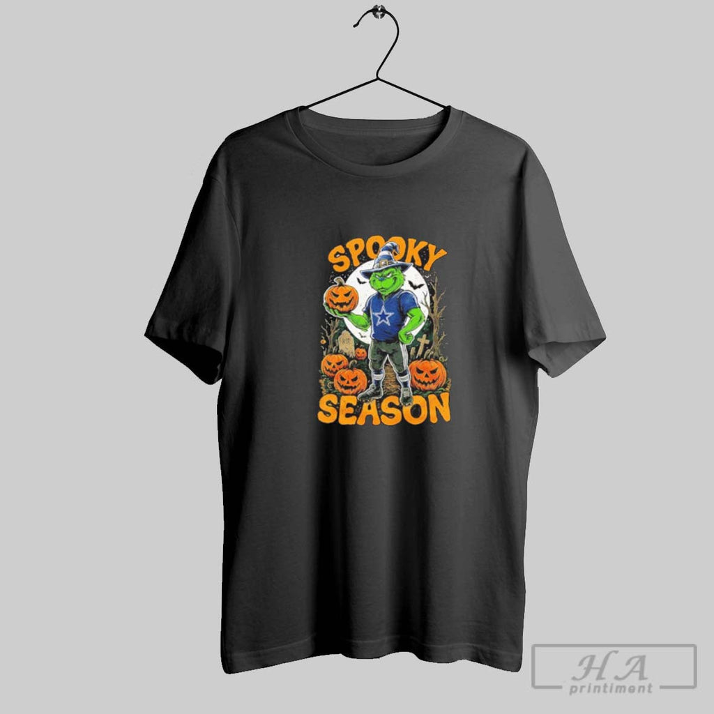 Official Spooky Grinch Cowboys Season Halloween Shirt Unisex T-shirt, Sweatshirt, Hoodie, Long Sleeve Tee - T-Shirt, Sweatshirt, Hoodie