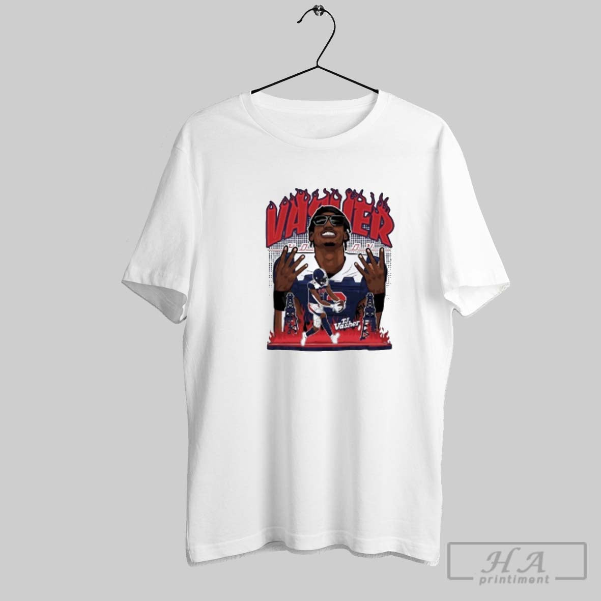 Official Tj Vasher Flame Graphic Houston Roughnecks Unisex T-shirt, Sweatshirt, Hoodie, Long Sleeve Tee - T-Shirt, Sweatshirt, Hoodie