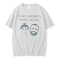 Official Tanner Smith And Connor Tomlinson Make America Smile Again White T Shirts Unisex T-shirt, Sweatshirt, Hoodie, Long Sleeve Tee - T-Shirt, Sweatshirt, Hoodie