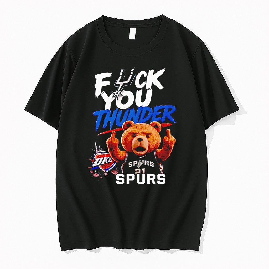 Official Teddy Bear Middle Finger Fuck You Thunder Okc Thunder Nba 2026 T Shirts Unisex T-shirt, Sweatshirt, Hoodie, Long Sleeve Tee - T-Shirt, Sweatshirt, Hoodie