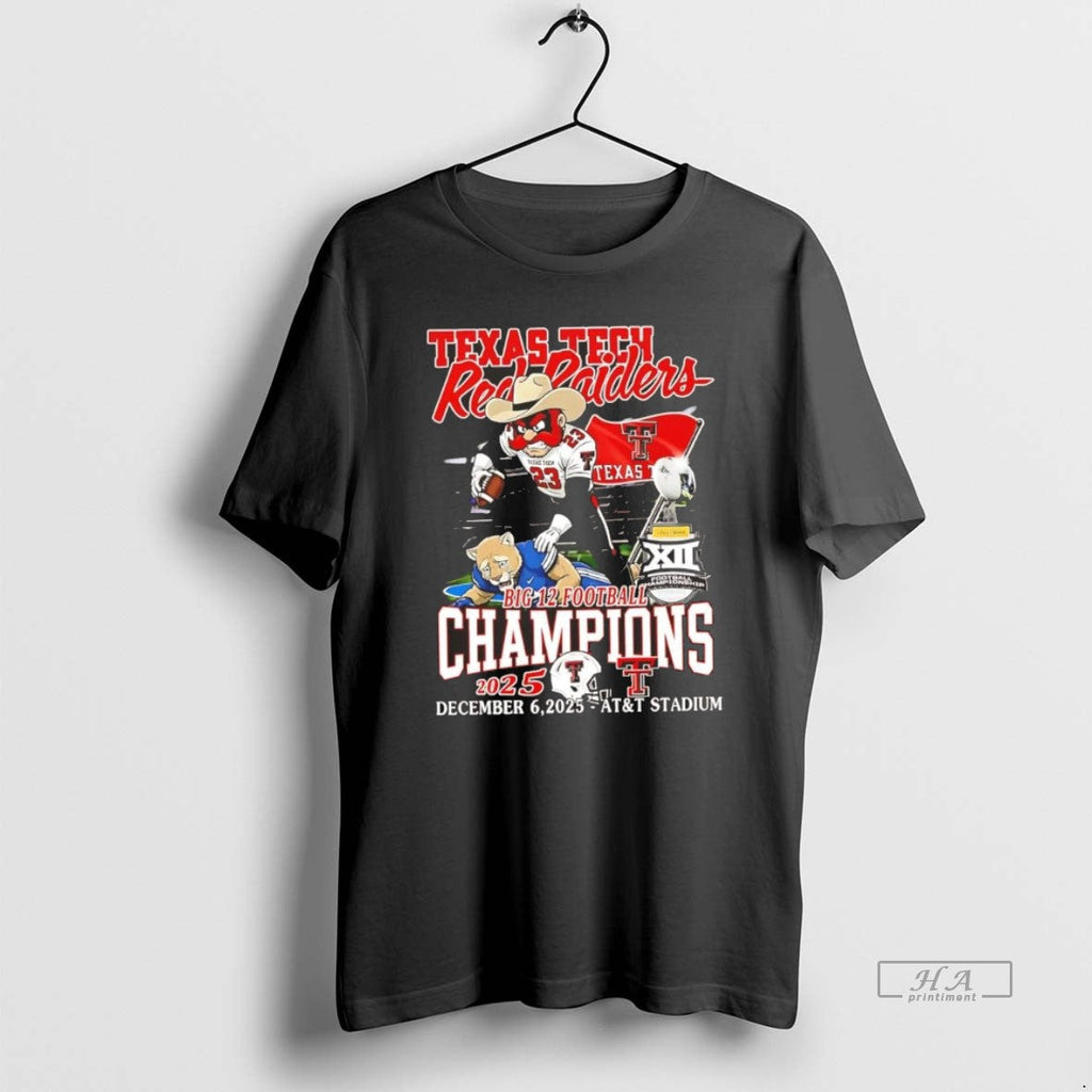 Official Texas Tech Red Raiders Big 12 Football Champions Trophy 2025 Chriast T-Shirts, Hoodie, Sweatshirt - T-Shirt, Sweatshirt, Hoodie