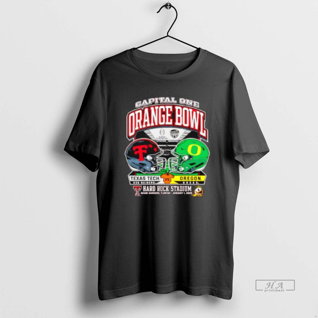 Official Texas Tech Vs Oregon 2025 Orange Bowl Dueling Helmets T-Shirts, Hoodie, Sweatshirt - T-Shirt, Sweatshirt, Hoodie